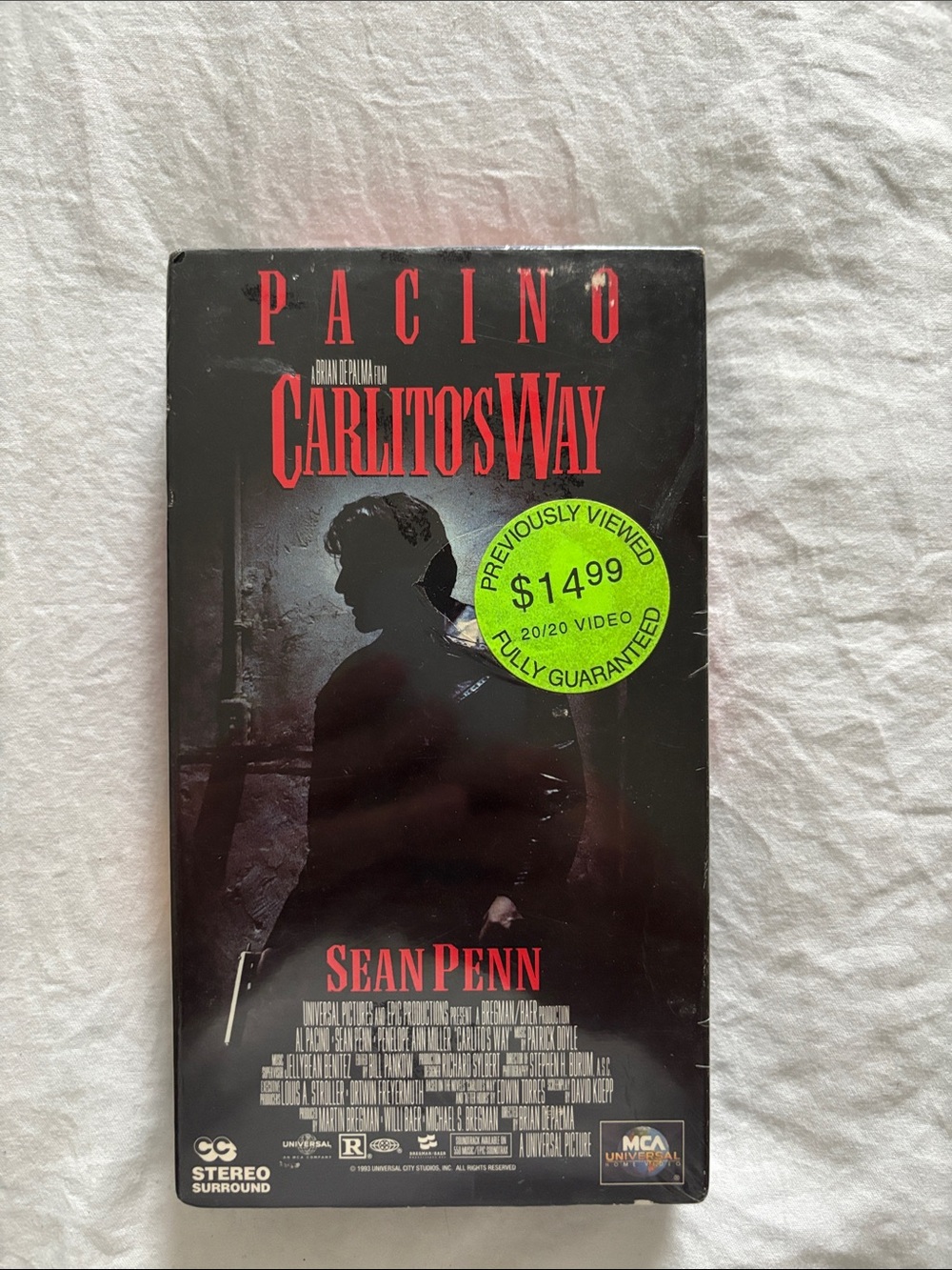 Carlito's Way VHS Tape - Black with Red Text